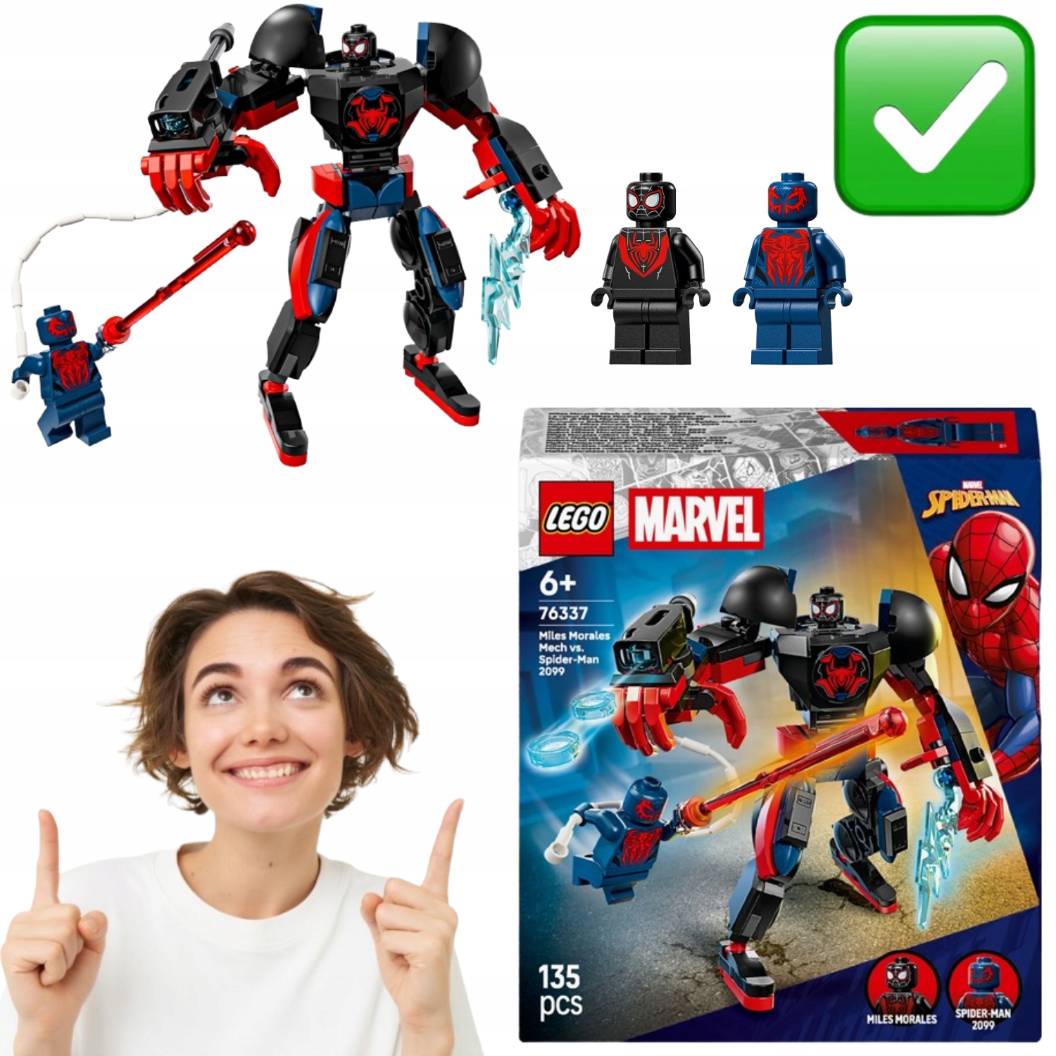 Miles Morales Kontra Spider-man 2099 Lego Heroes 76337 Zestaw Klocków