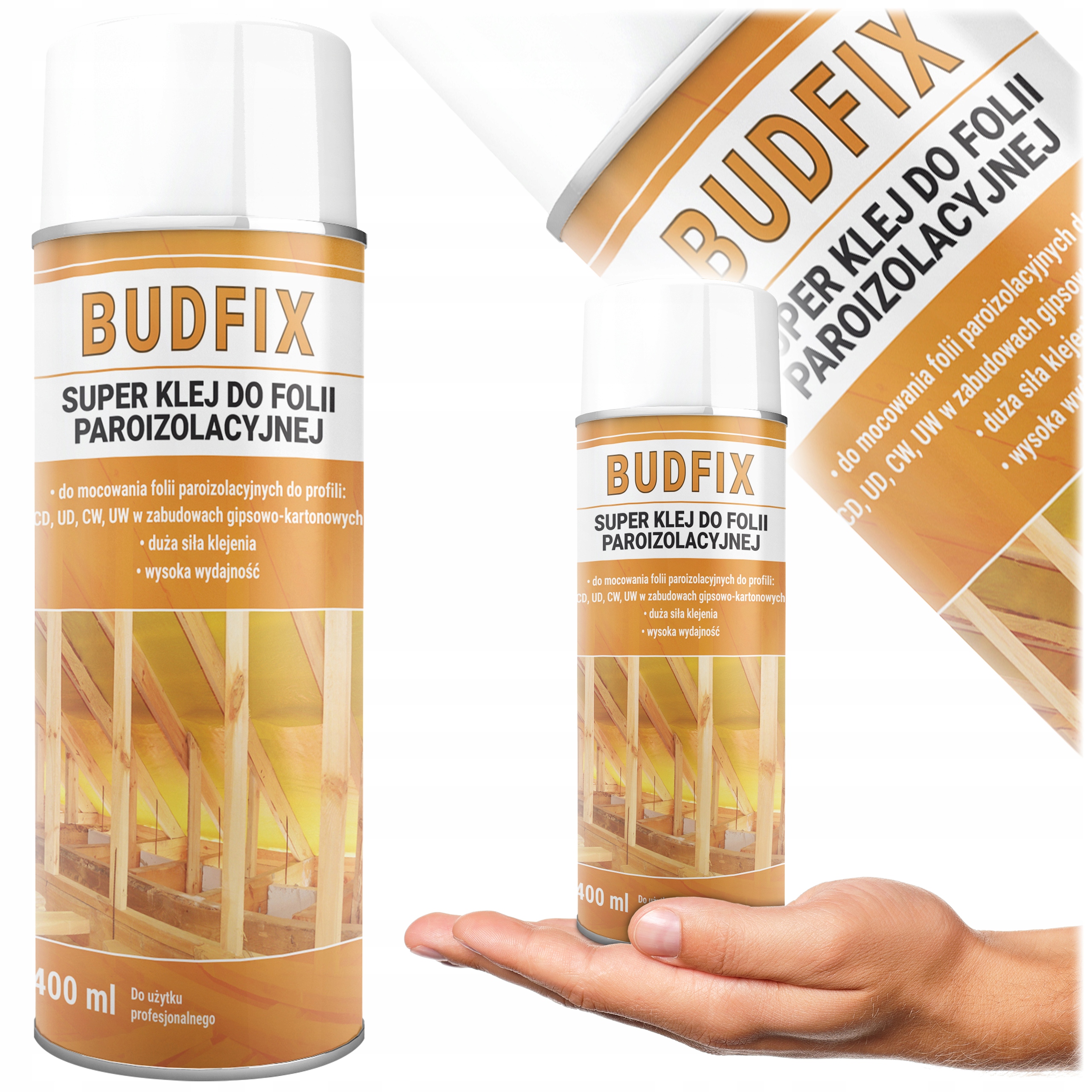 Klej Kontaktowy do Paroizolacji Membran Dachowych Szybki Mocny Chwyt 400ml