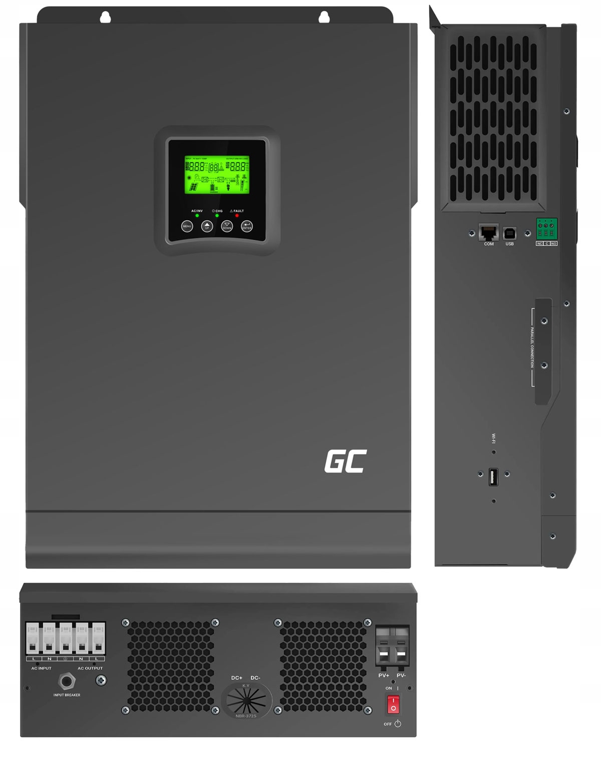 Inwerter Solarny Falownik Off-grid Green Cell 48V 230V 3000W 6000VA 140A