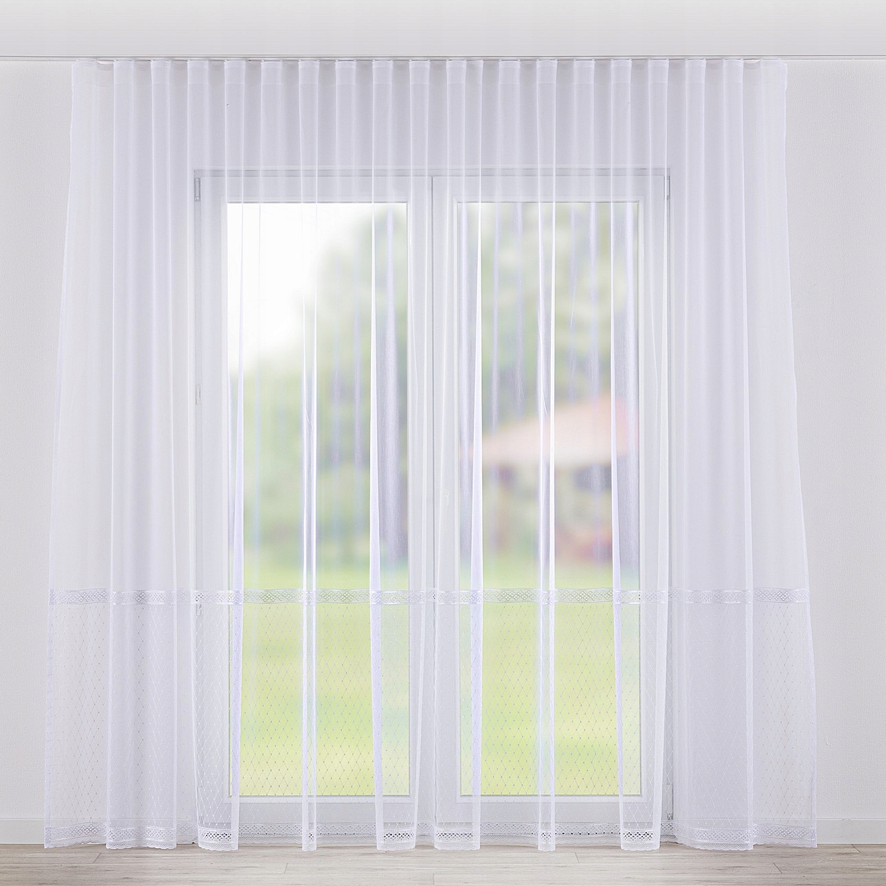 Hotová Záclona na wave woalové pásce 300 x 265 cm, bílá