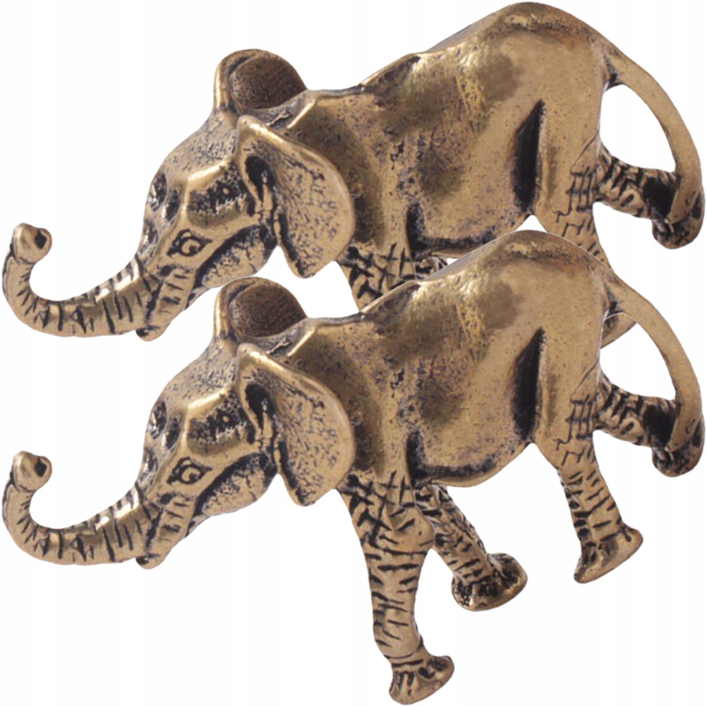 MAŁE FIGURKI SŁONIA OZDOBANE Z MOSIĘŻU Marka bez marki