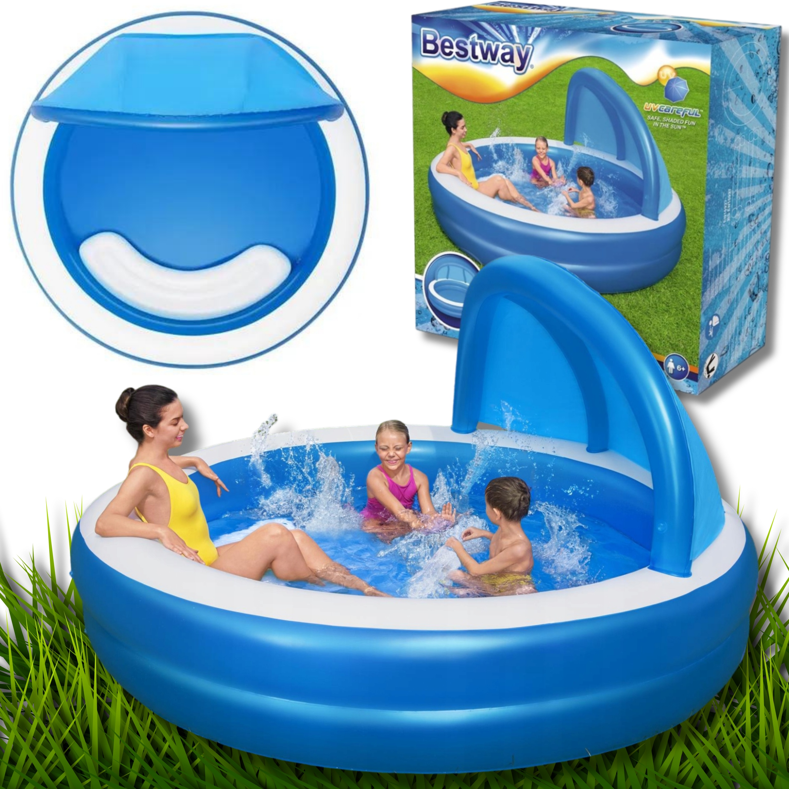 Nafukovací Bazénik S Krytom, Veľký Bazénik Pre Deti, Záhradný, 241 CM