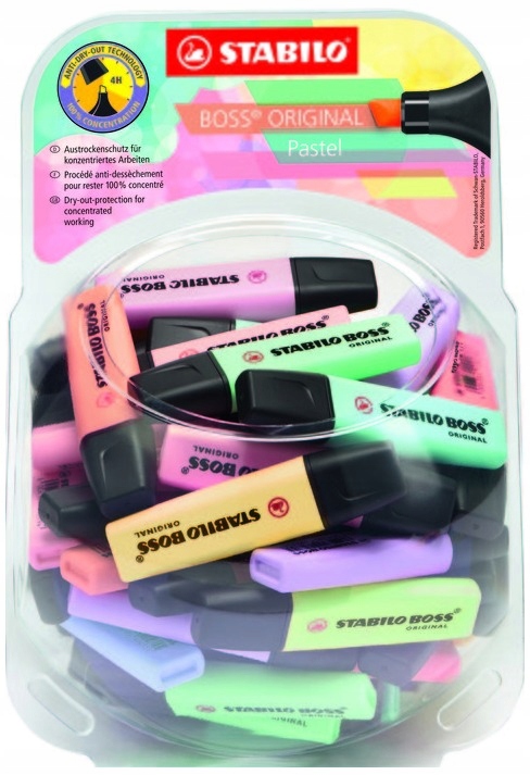Barevný Zvýrazňovač pro žáka Pastelový Display 100 Kusů Stabilo