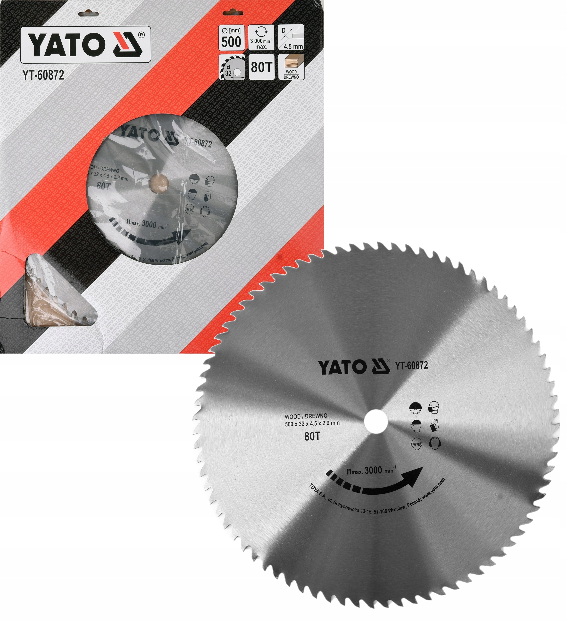 Kotúč Na Rezanie Dreva (nie Vidiový) 500 mm 80T 32 mm Yato YT-60872