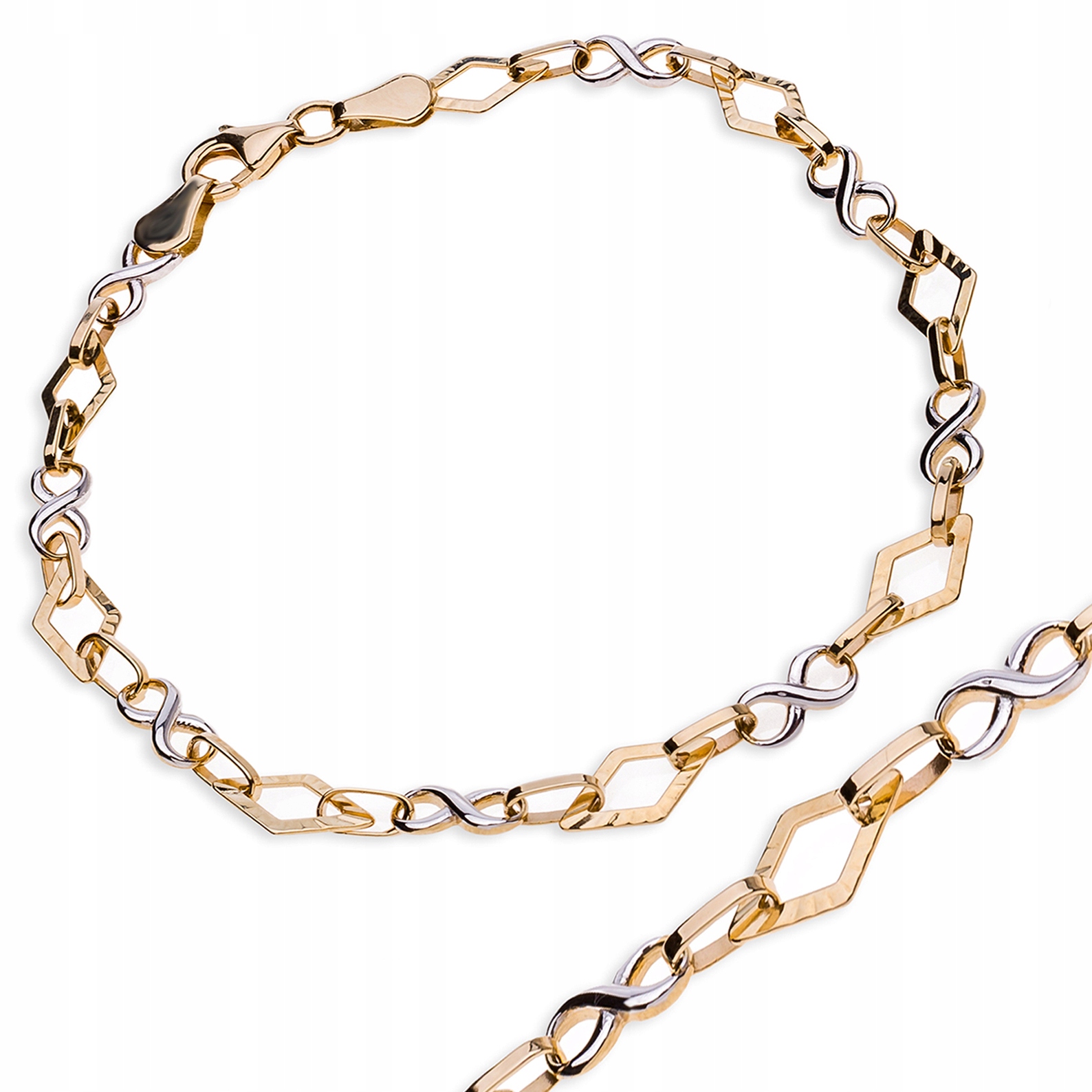 Náramek Zlatý Dvoubarevné Zlato Nekonečno