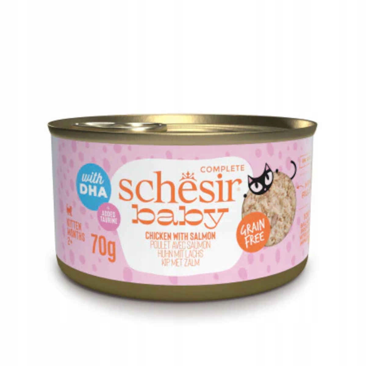 Levně 6 x Schesir Baby vlhké krmivo pro koťata, kuře a losos ve vývaru 70 g