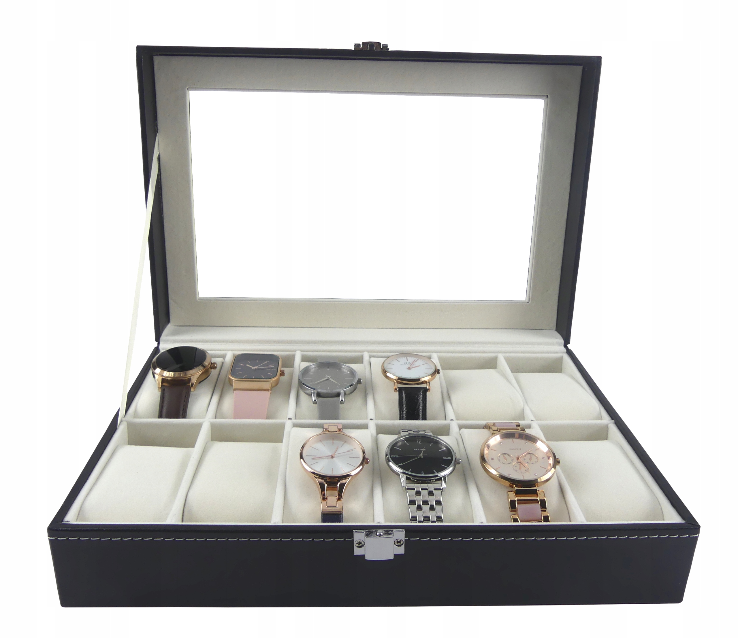 SZKATUŁKA NA ZEGARKI ETUI ORGANIZER PUDEŁKO EKSPOZYTOR NA PREZENT 12 szt EAN (GTIN) 5904569271770