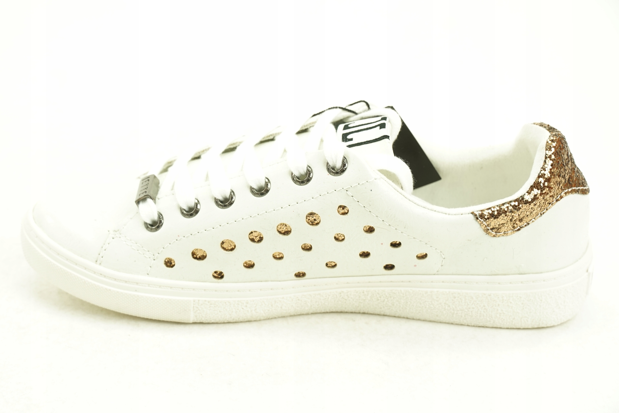 JETTE SNEAKERSY białe ze złotym r. 40 BB26 Długość wkładki 25.5 cm