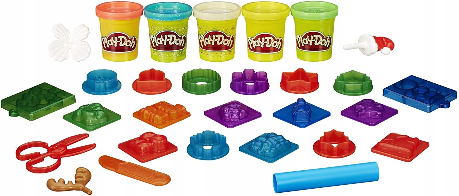 Адвент-календарь Play-Doh, 24 цвета массы для лепки, 28 аксессуаров и карточки с идеями, от 3 лет — фото 3