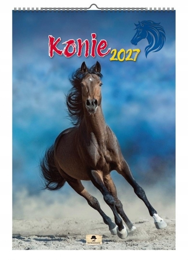 Kalendarz 2027 A3 ścienny wakacyjne konie