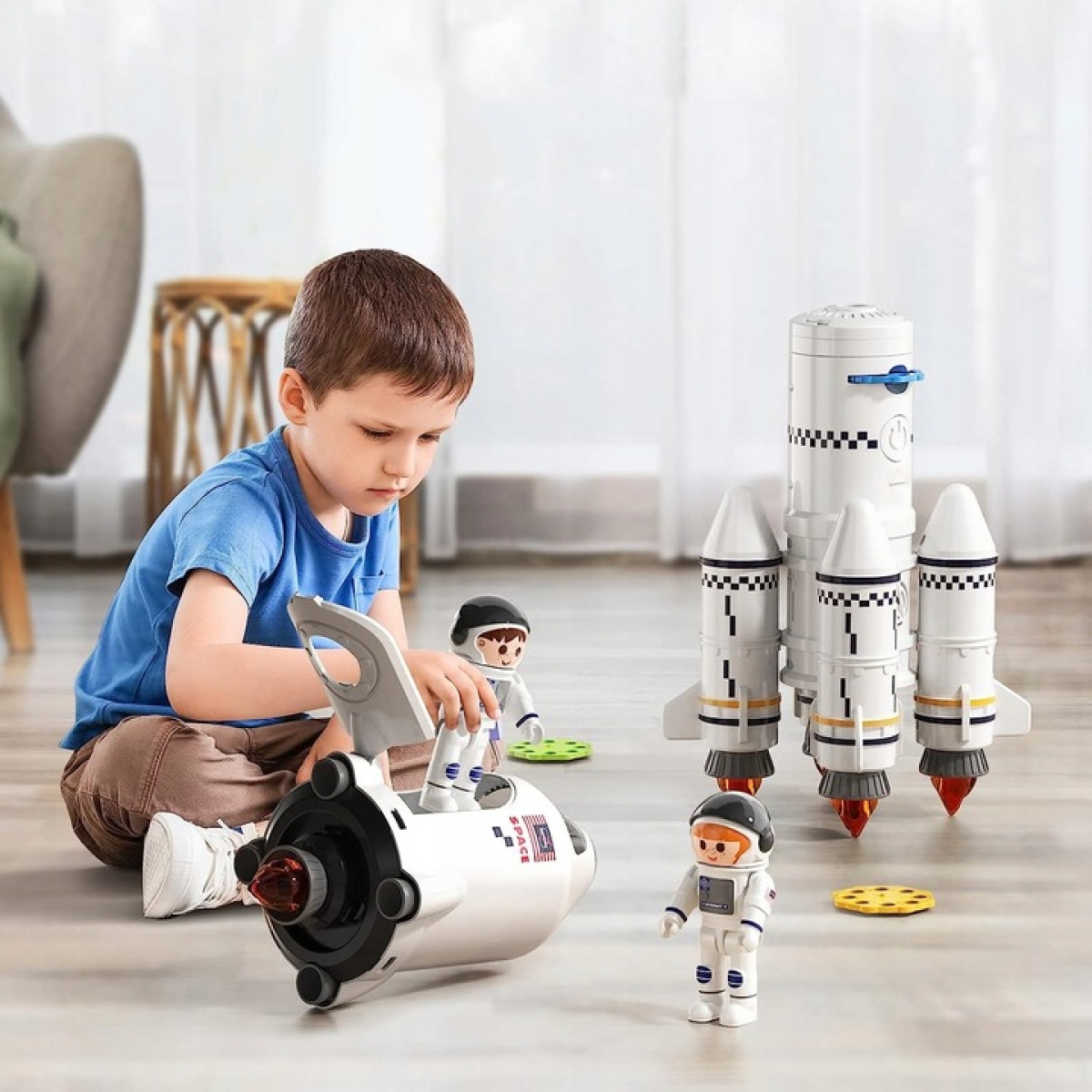 КОСМІЧНА РАКЕТА КОСМІЧНИЙ ЧОВНИК КОСМІЧНИЙ ЗВУКОВИЙ 5-В-1 З ЛАМПОЮ ПРОЕКТОРА Бренд без бренду