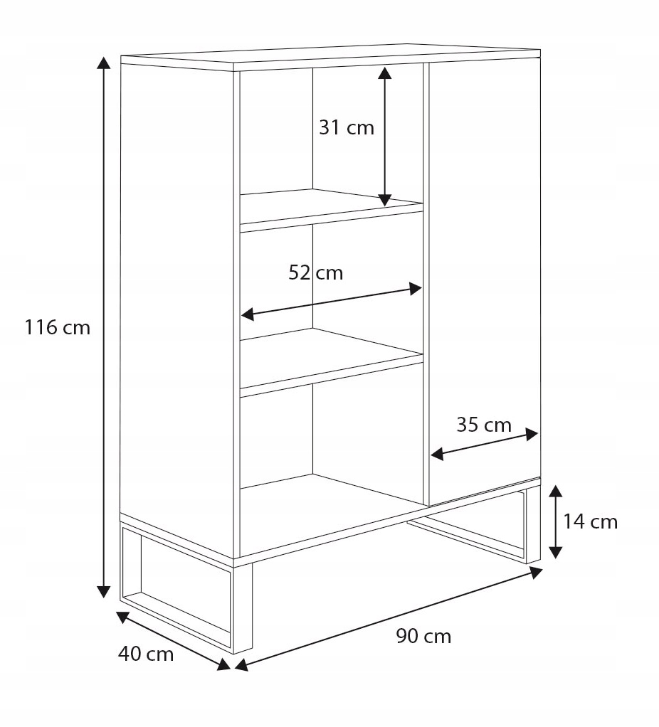 Szafka FONDI regał, komoda loft industrialna półka Kolekcja FONDI