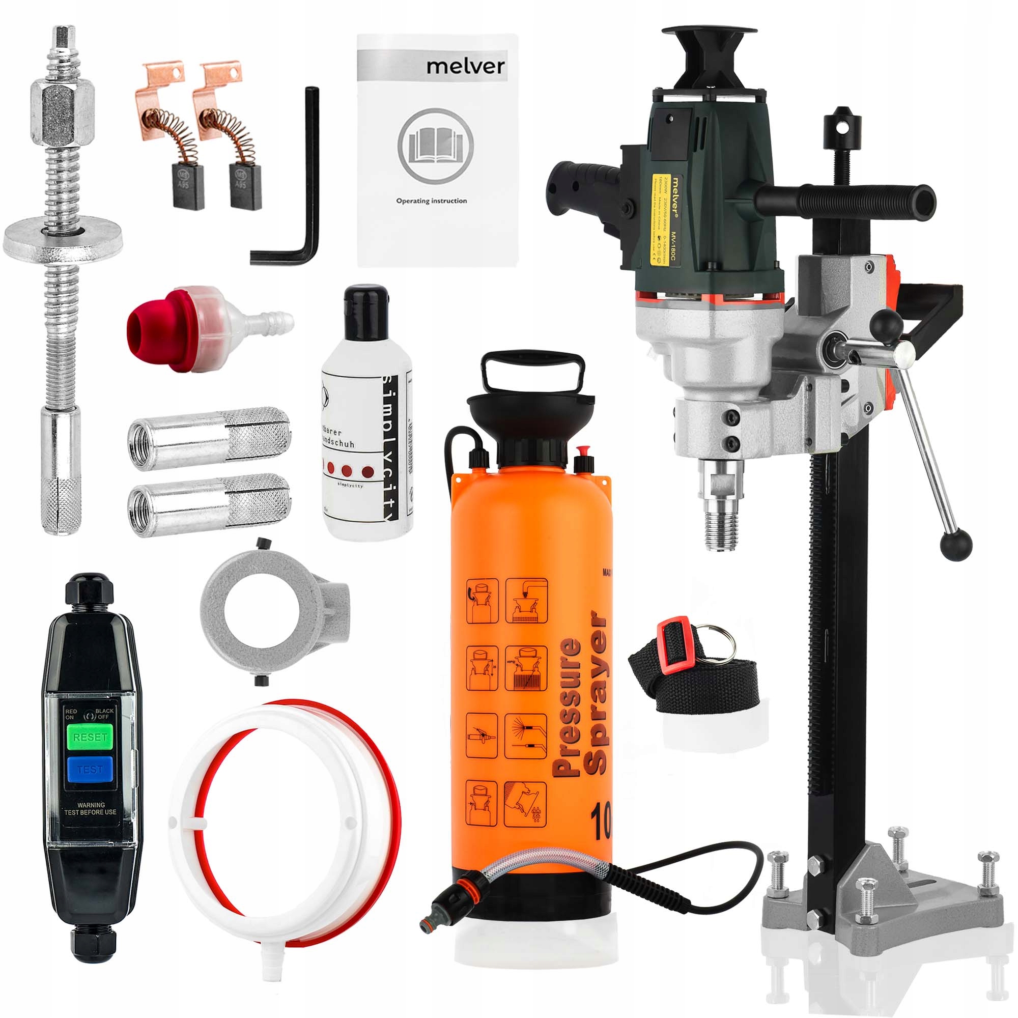 Wiertnica do betonu Fi180mm 2300W Hydronetka + Pierścień Odsysający Wodę Seria MV 180C set 2