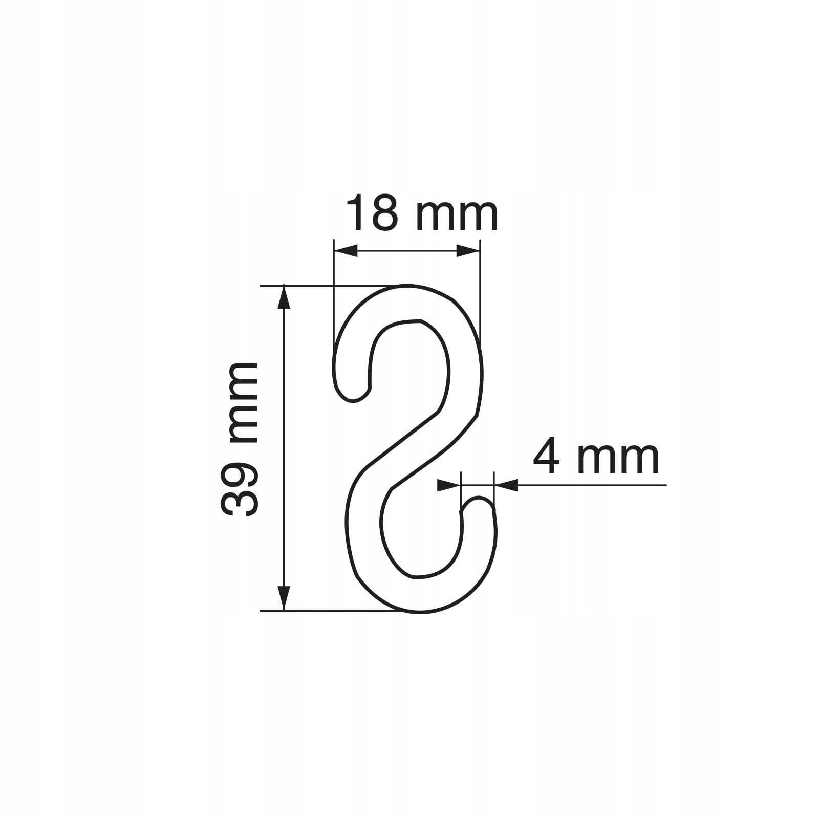 Haczyk S 39 mm transparentny 10 szt Stan opakowania oryginalne