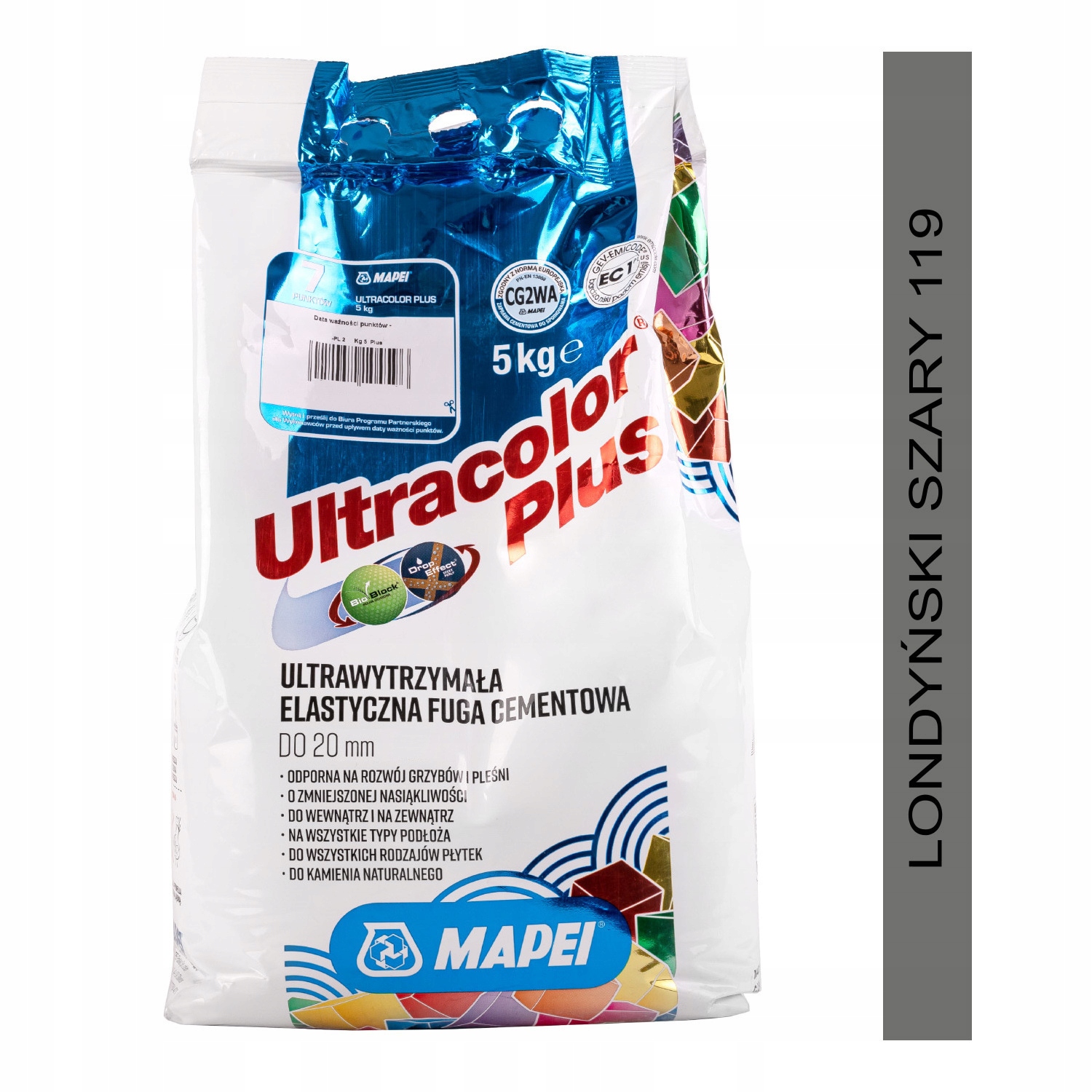 

Mapei Ultracolor Plus 5kg- Londyński szary(119)
