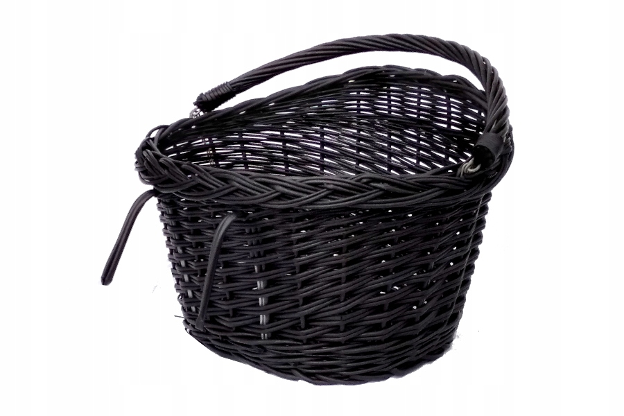 Kosz wiklinowy na rower - czarny