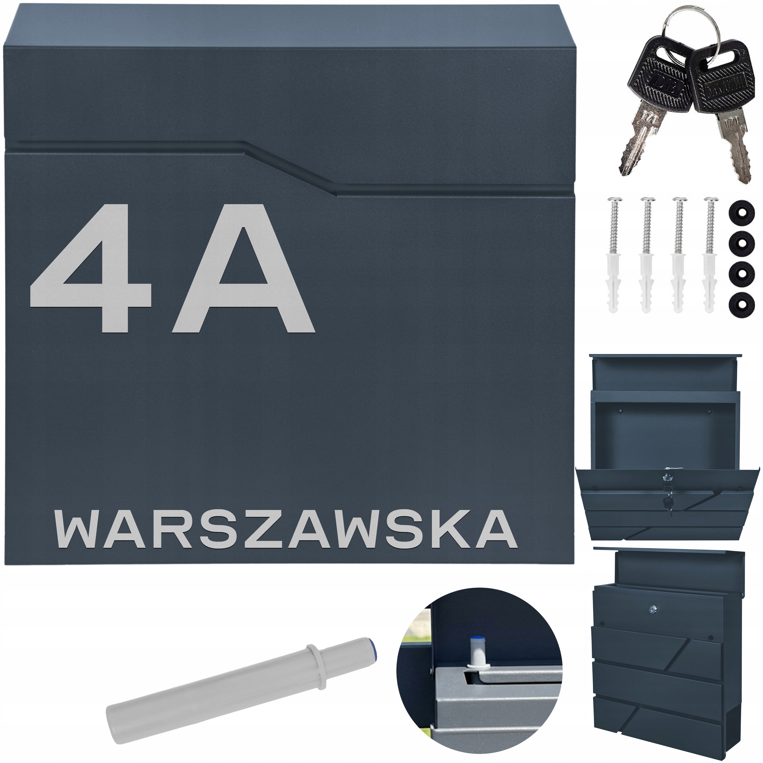 Poštovní Schránka Na Poštovní Seznamy Novin Antracit Vzor Adresa Ulice Číslo