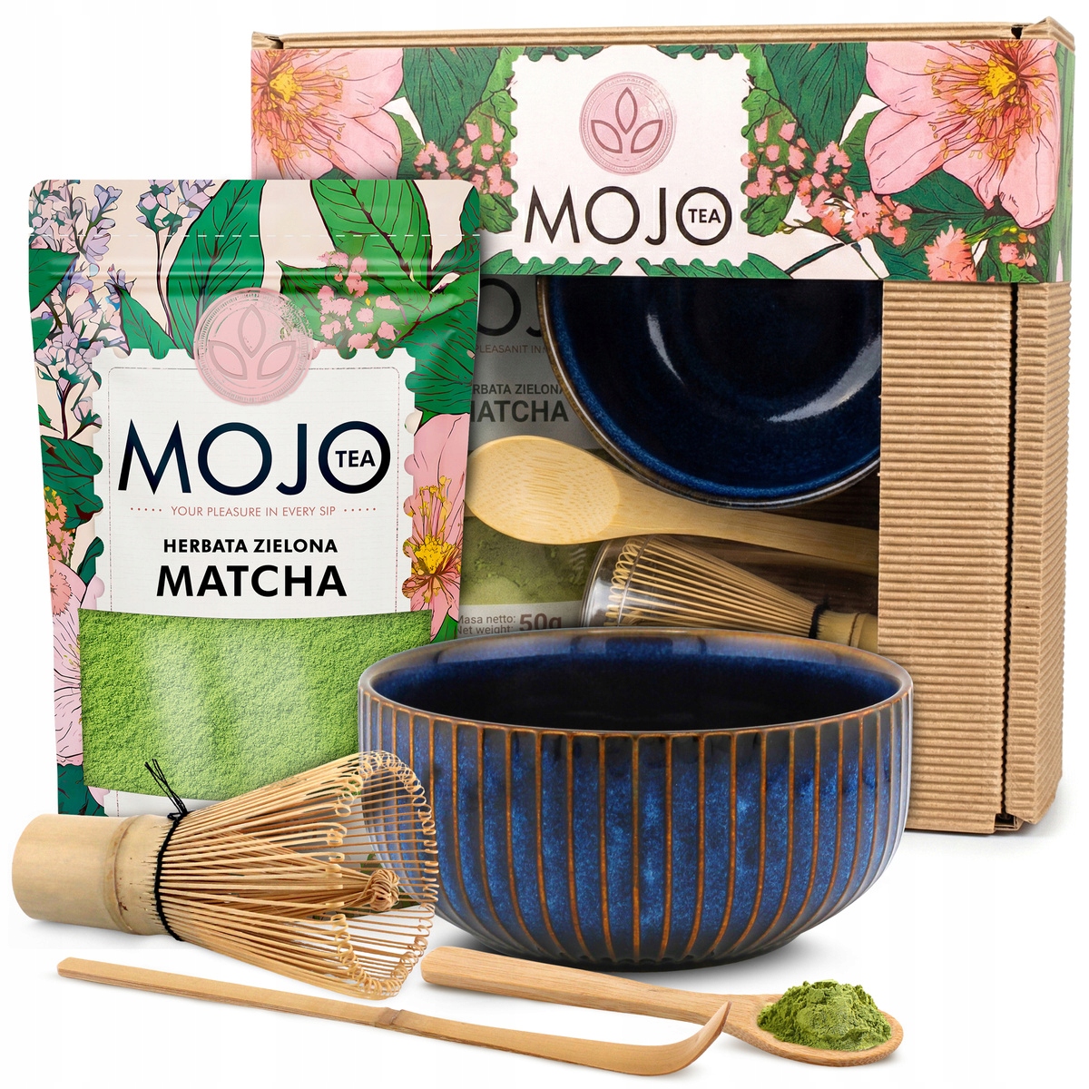Dárková Sada v krabičce Tradiční Matcha 50g Příslušenství Chasen Chashaku