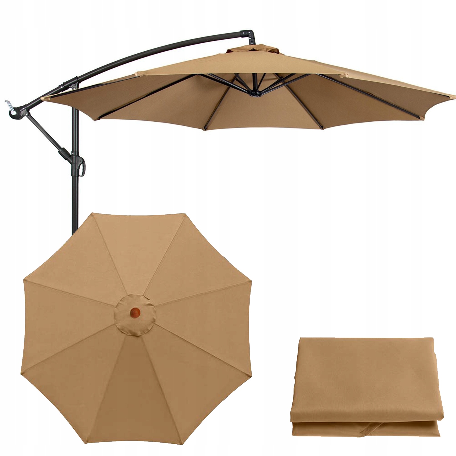 Levně Potah zahradního slunečníku s 8 rameny 300 cm khaki