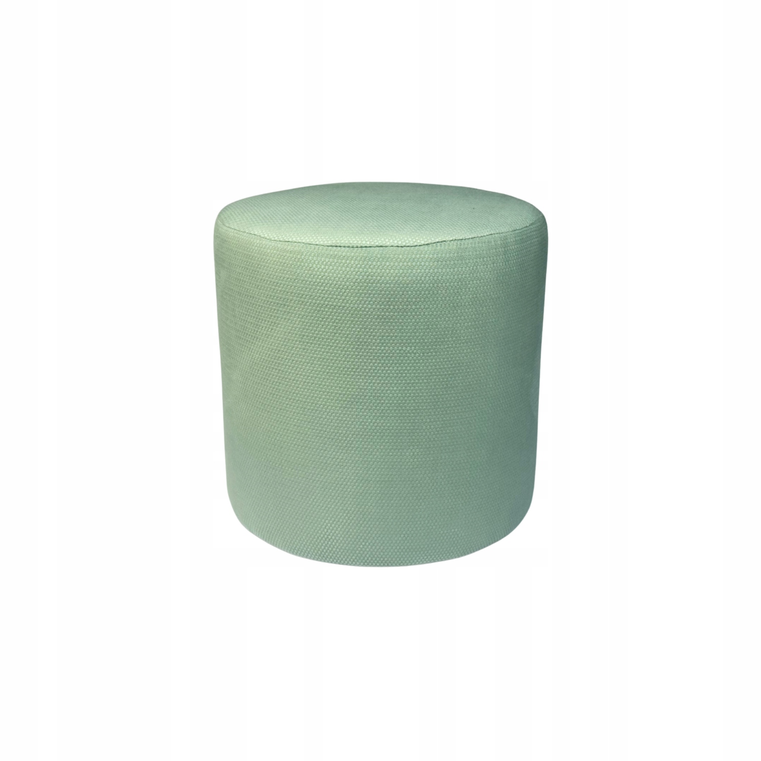 Taburet kulatá z makalu, jemný plyš s výstupky, mátová