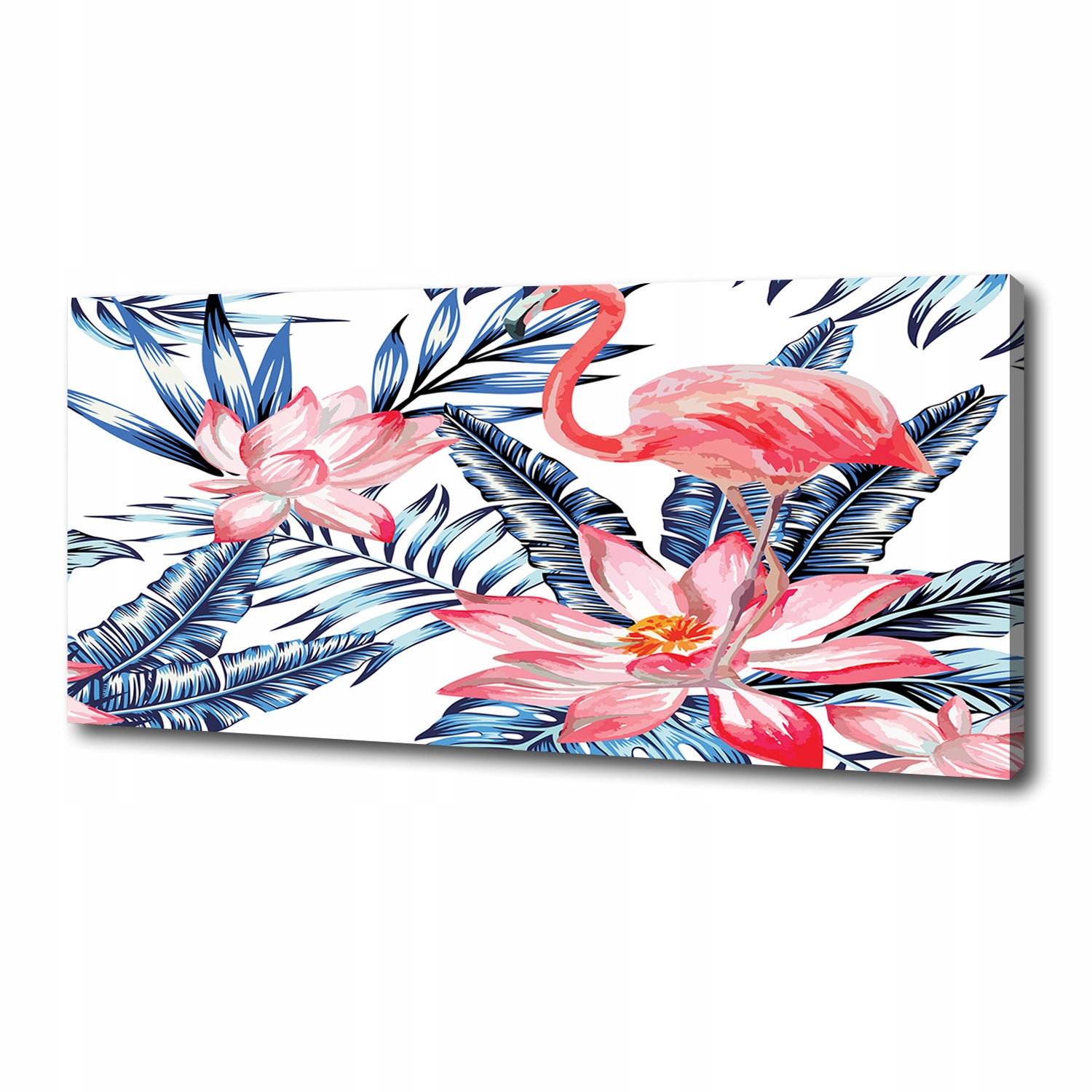 

Foto obraz na płótnie Flamingi i rośliny 125x50 cm