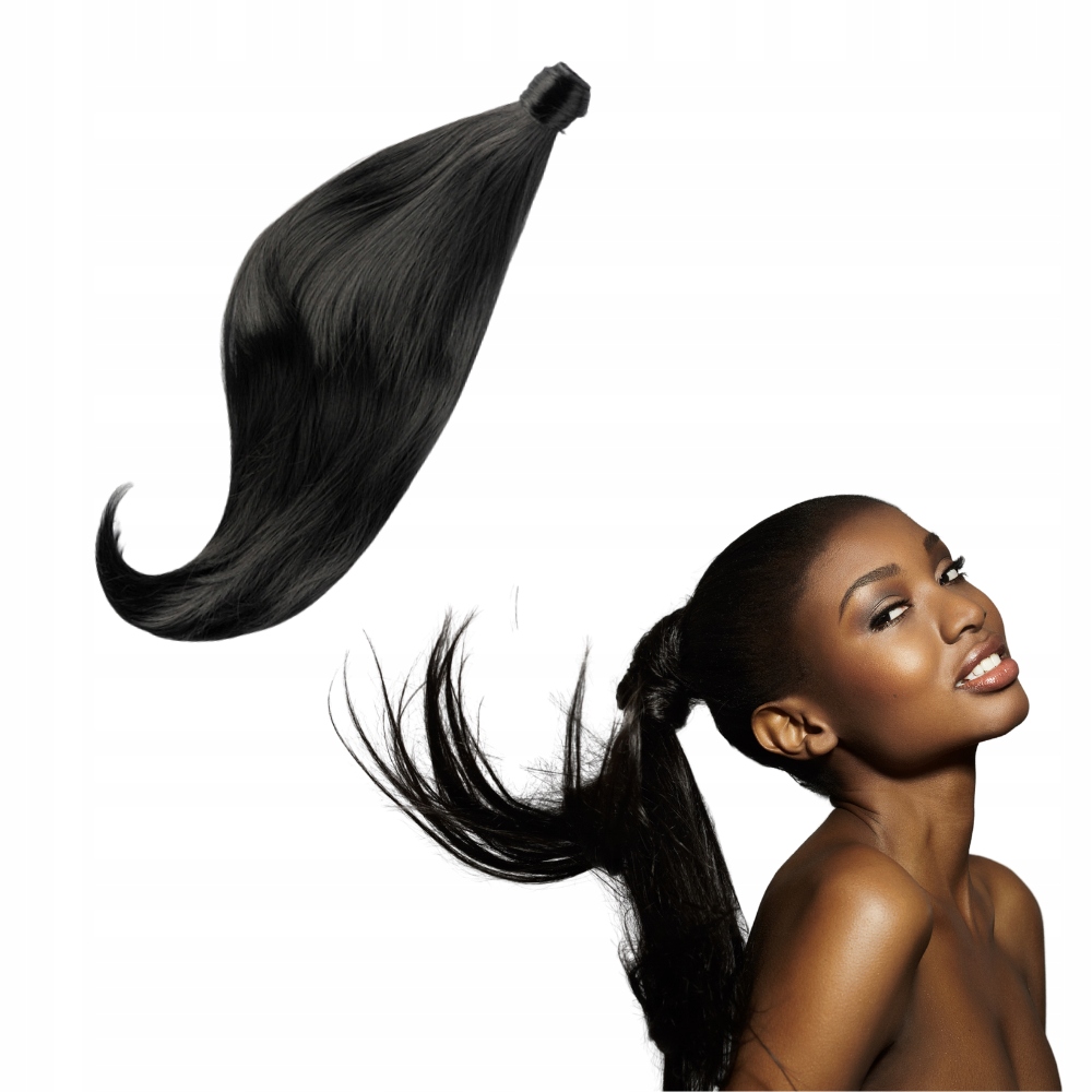 Kucyk připínací 60 cm Hustý dopňek #1 černý