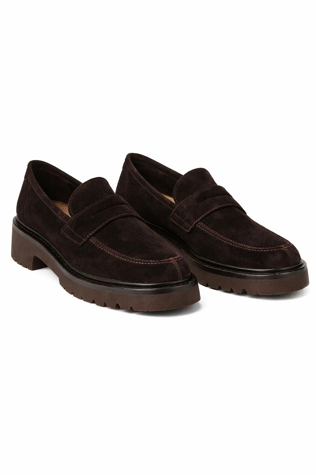 Gant Hnědé Mokasíny Ze Semiše S Tlustou Podrážkou, Kůže 40 I3B