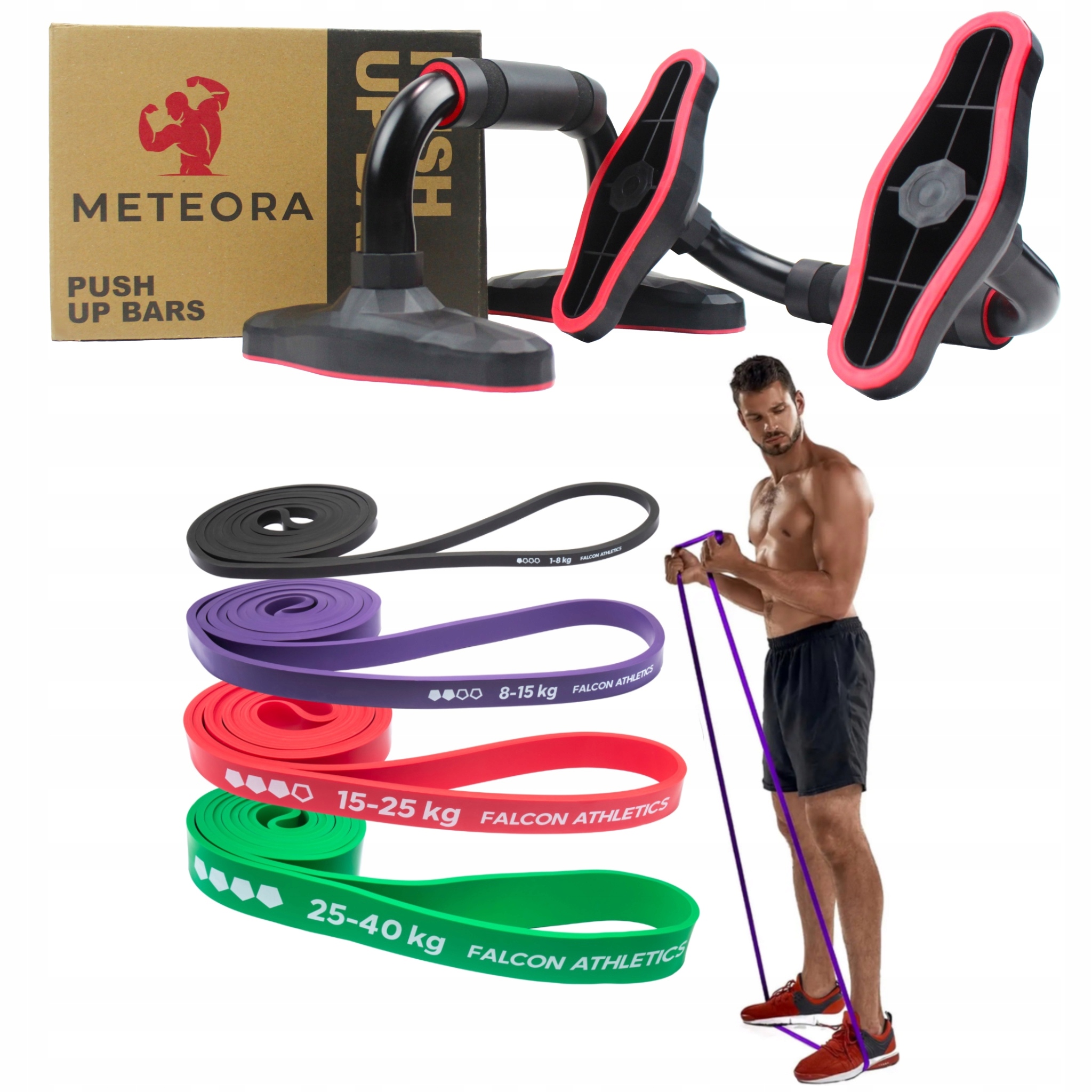 Uchwyty Do Pompek Podpórki Do Ćwiczeń Zestaw Gumy Do Ćwiczeń I Podciągania