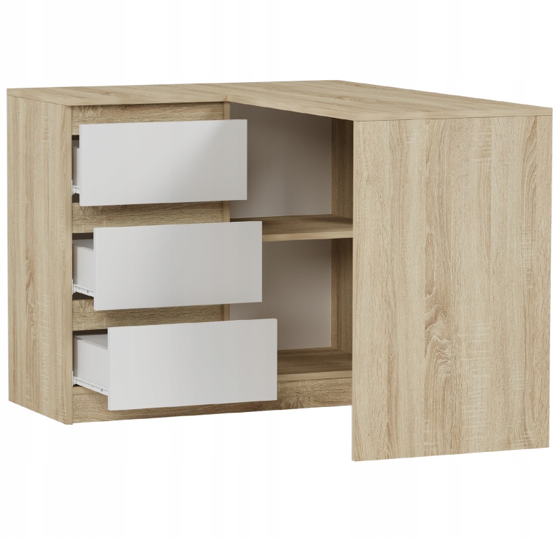 MEBLE BIURKO NAROŻNE KOMPUTER Lewe Sonom MIX N-4L