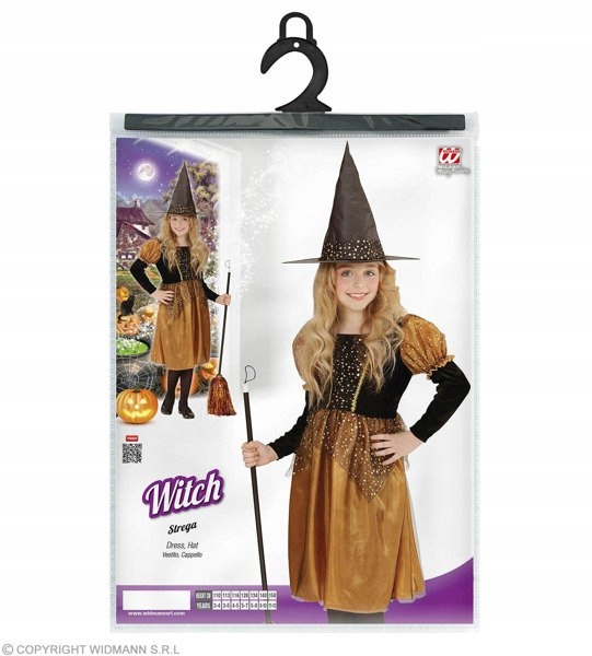 STRÓJ CZAROWNICY WIEDŹMY KARMEL/CZARNY 158 Płeć Dziewczynki