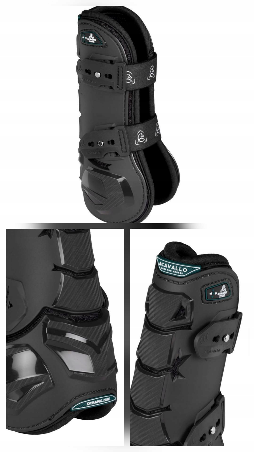 Ochraniacze Skeleton Dynamic Zone kołki Acavallo carbon neopren czerń Cob