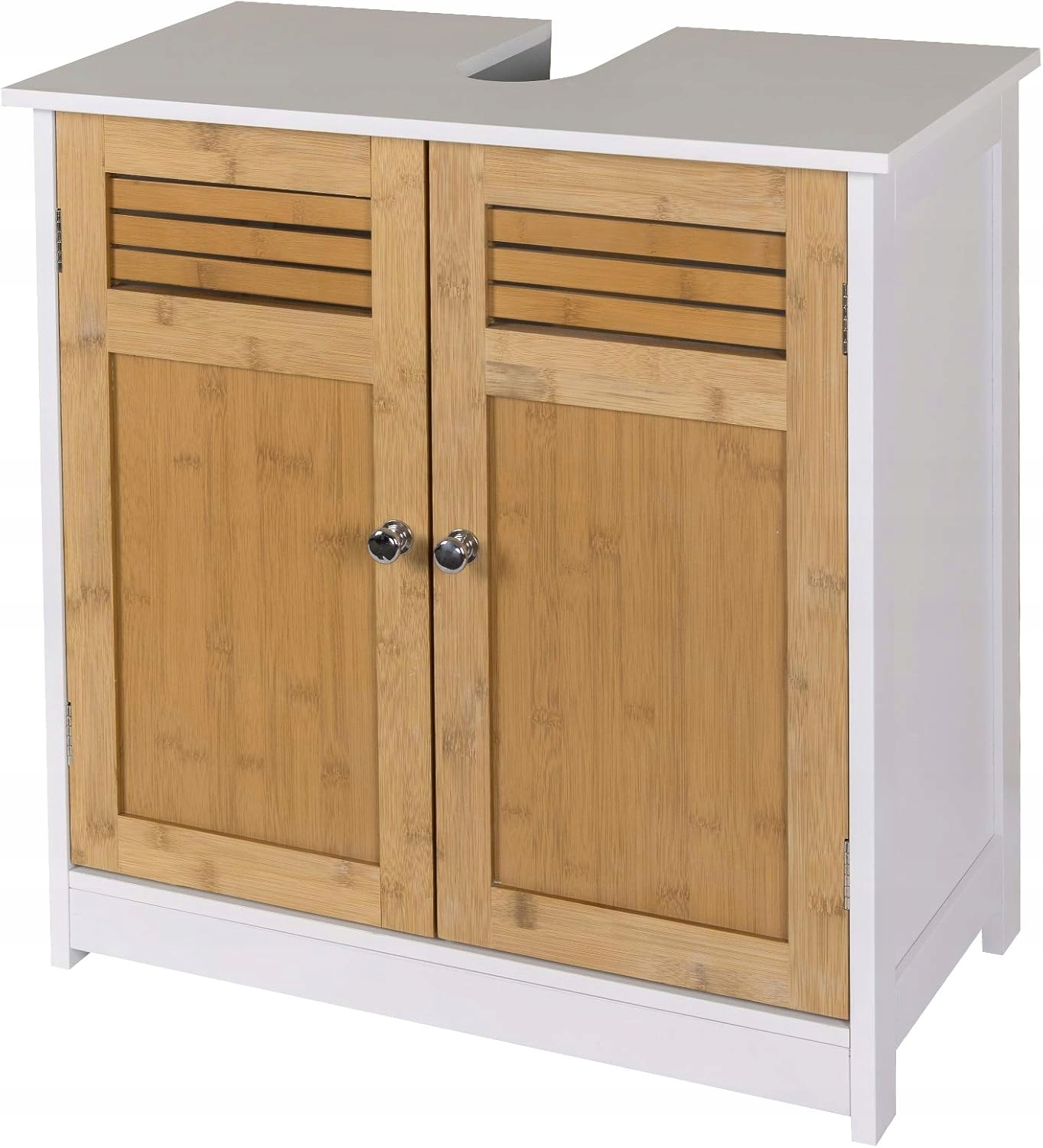 Skriňa pod umývadlo 60 cm biela, drevená, kúpeľňová s dverami