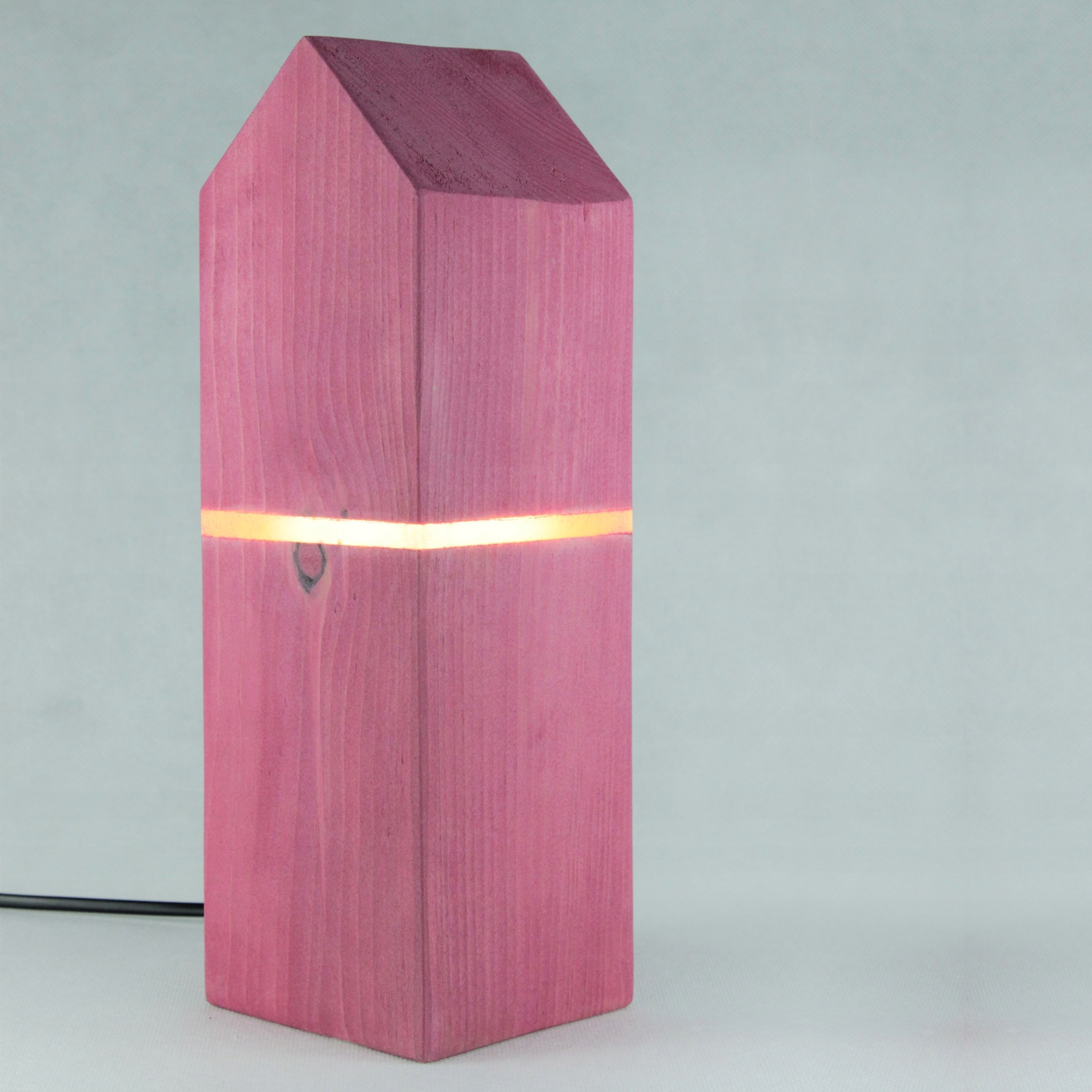 Lampka nocna z drewna i płynnego szkła DESIGN