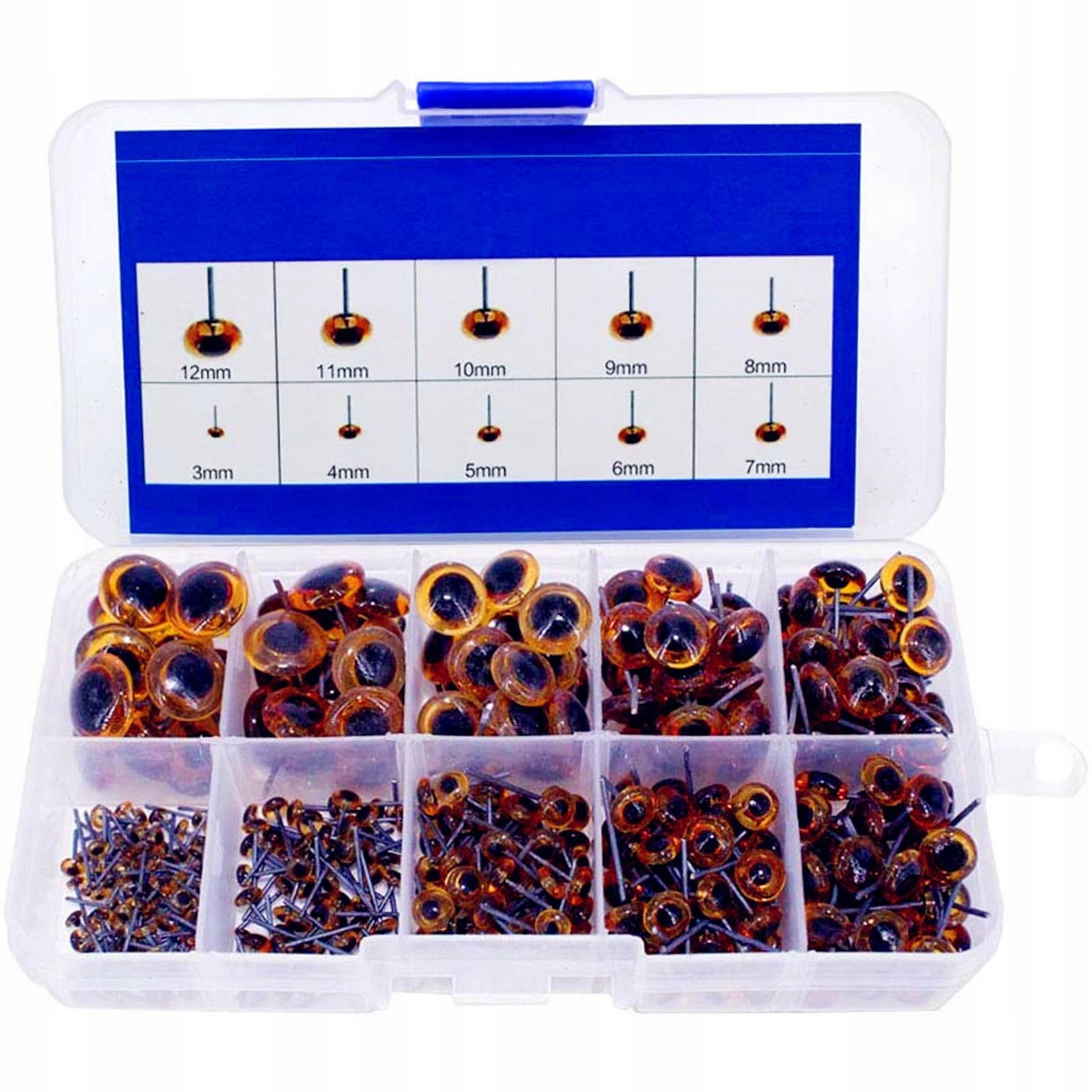 Opakowanie 100 brązowych oczu bezpieczeństwa Szerokość 5 mm