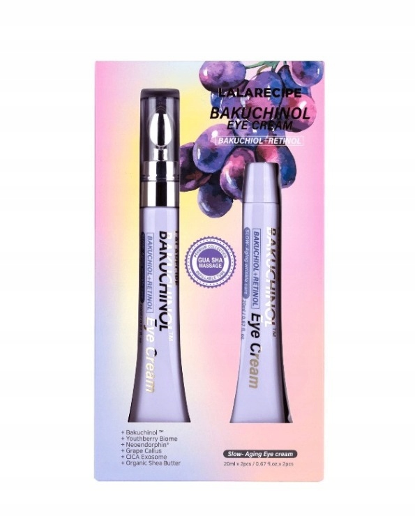 LaLa Recipe Bakuchinol Eye Cream 20ml+20ml Krem pod Oczy z Końcówką Guasha