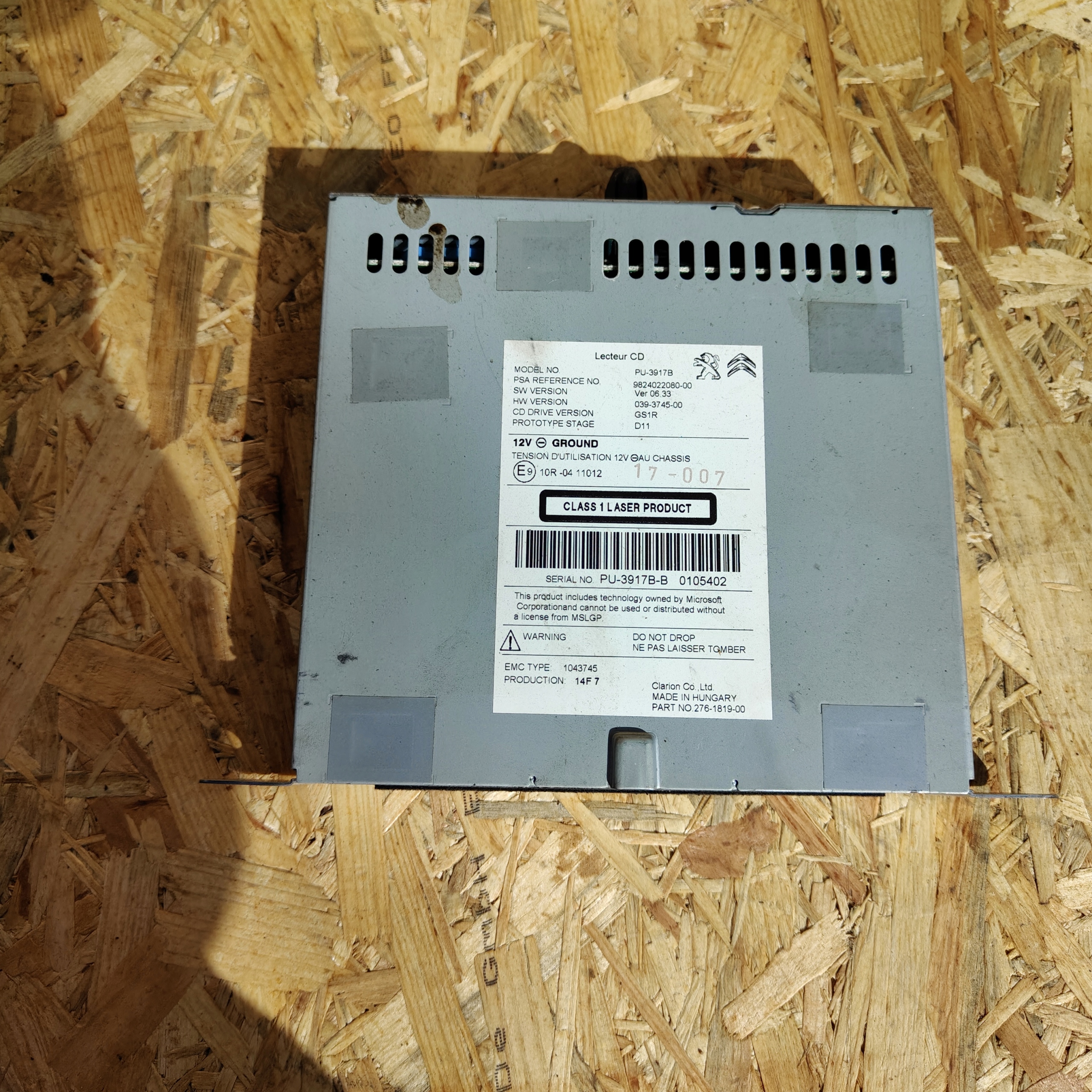 changer PLYT CD PSA 9824022080