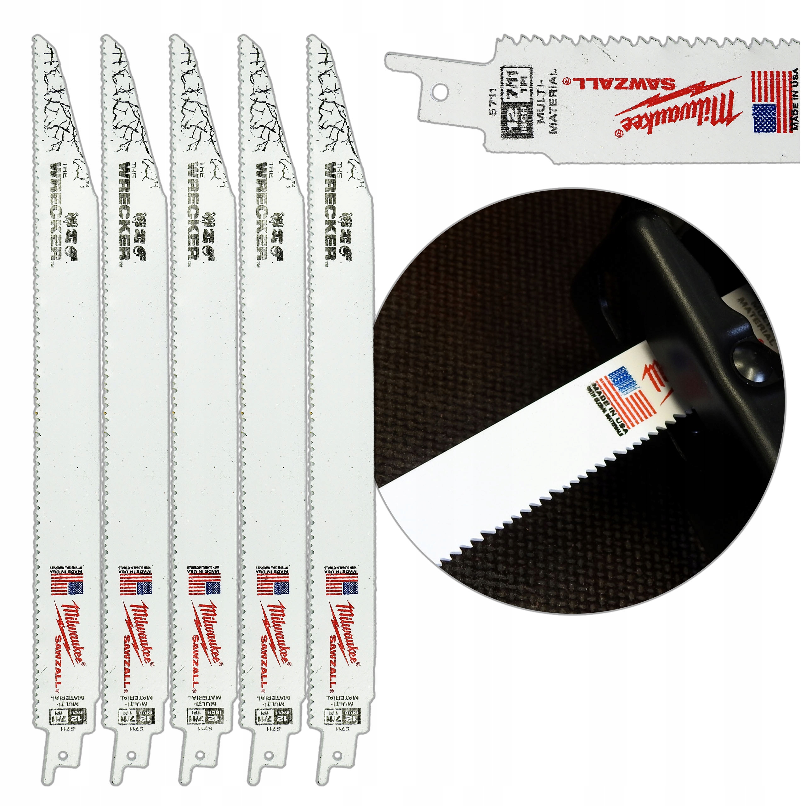 Pilový List na dřevo a kov do šavlové pily 300 mm, sada 5 ks