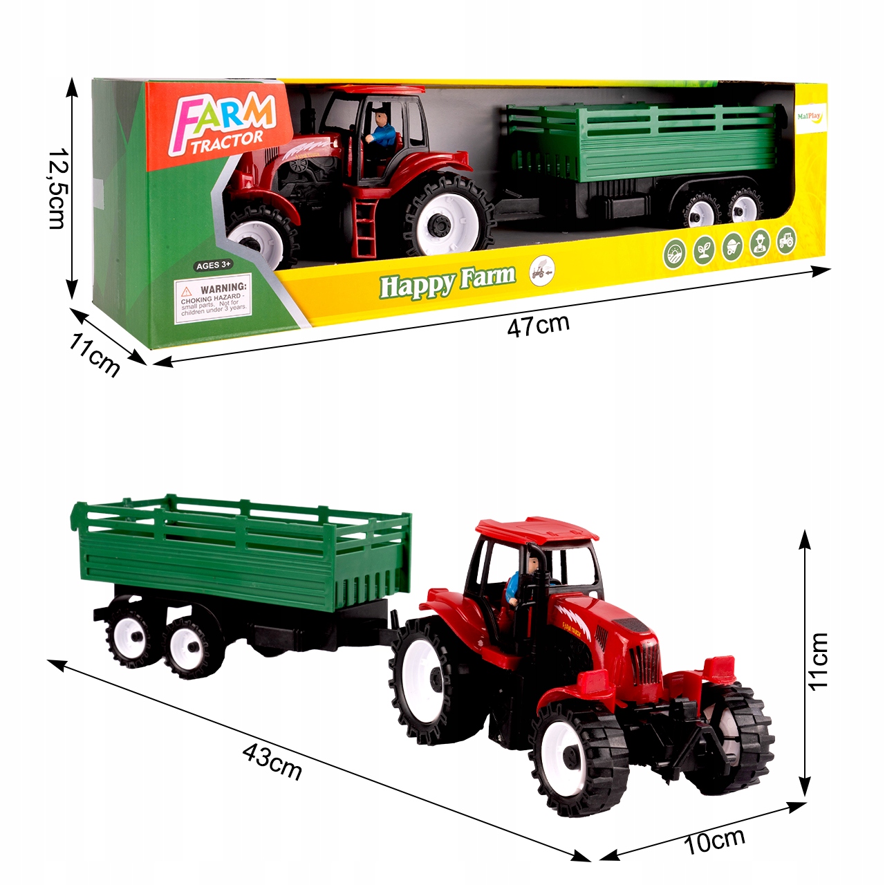 TRAKTOROVÁ HRAČKA S ODNÍMACÍM PŘÍVĚSEM + POSTAVA SLÁVY V TRAKTORU Hrdina žádný