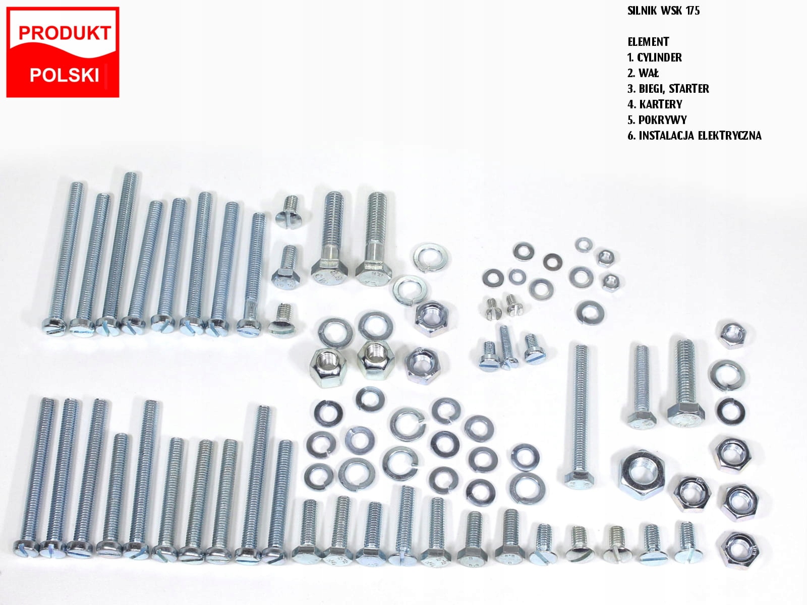 ŚRUBY SILNIKA WSK 175 OCYNK TI