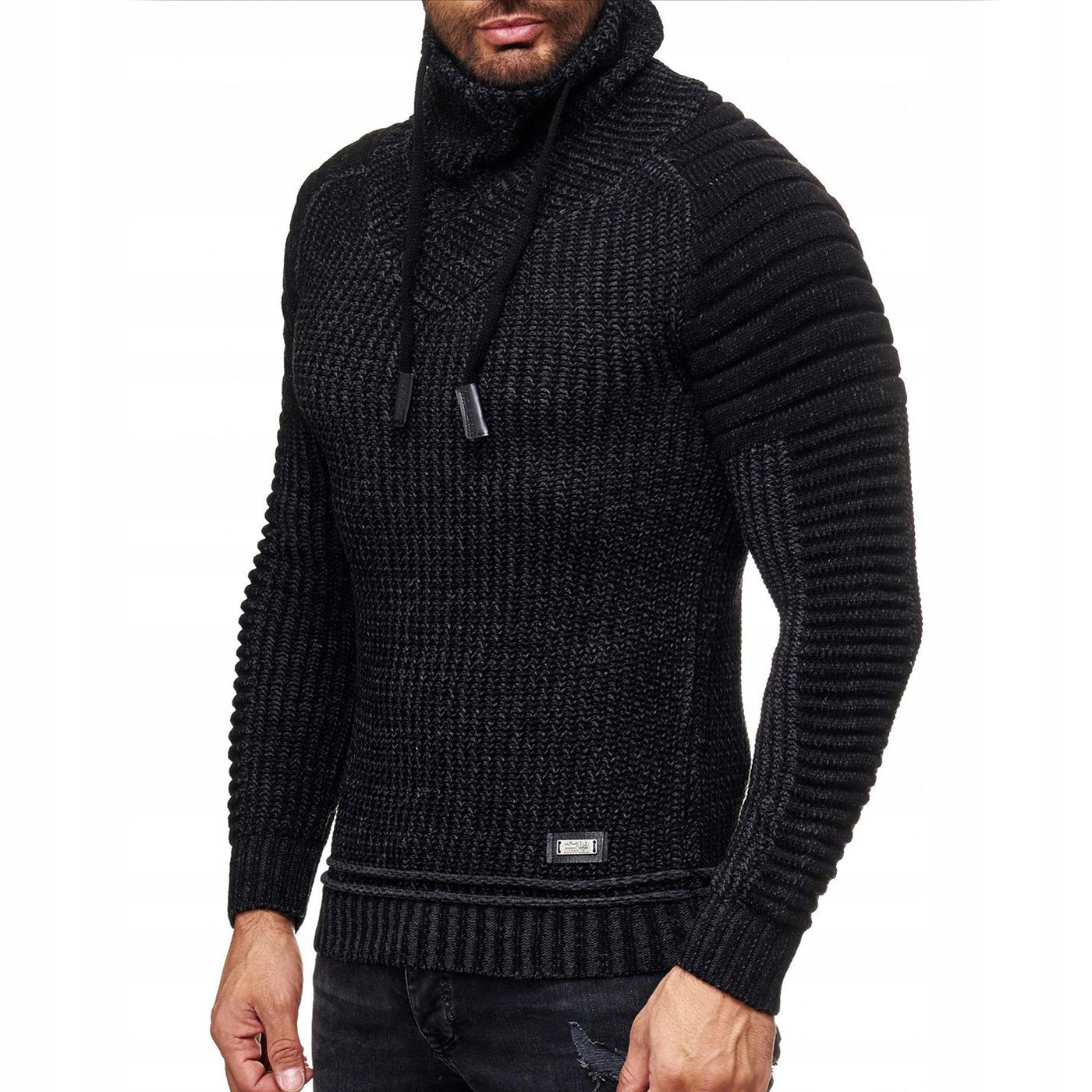 Pánský svetr Nákrčník Mikina Se Stojáčkem Tlustý Teplý
