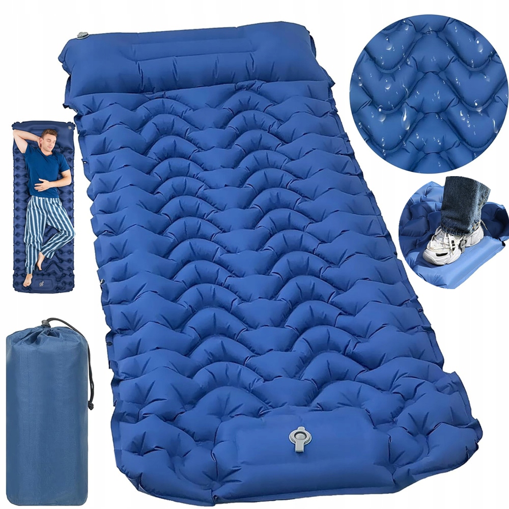 Dmuchana Mata Do Spania Turystyczna Samopompująca Wbudowana Pompka Nożna