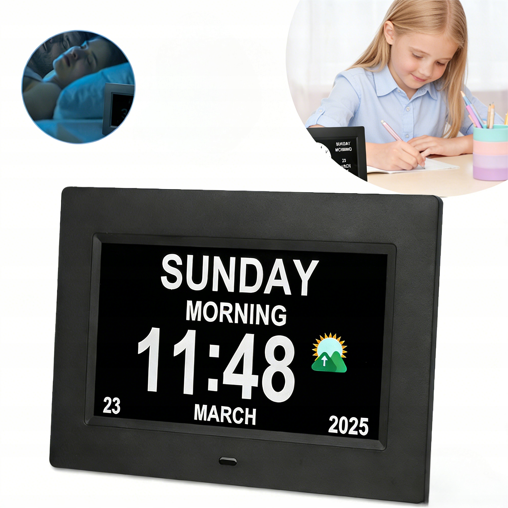 Cyfrowy Kalendarz Dzienny Dla Seniorów 7 Cali Budzik Cyfrowy Dla Dorosłych