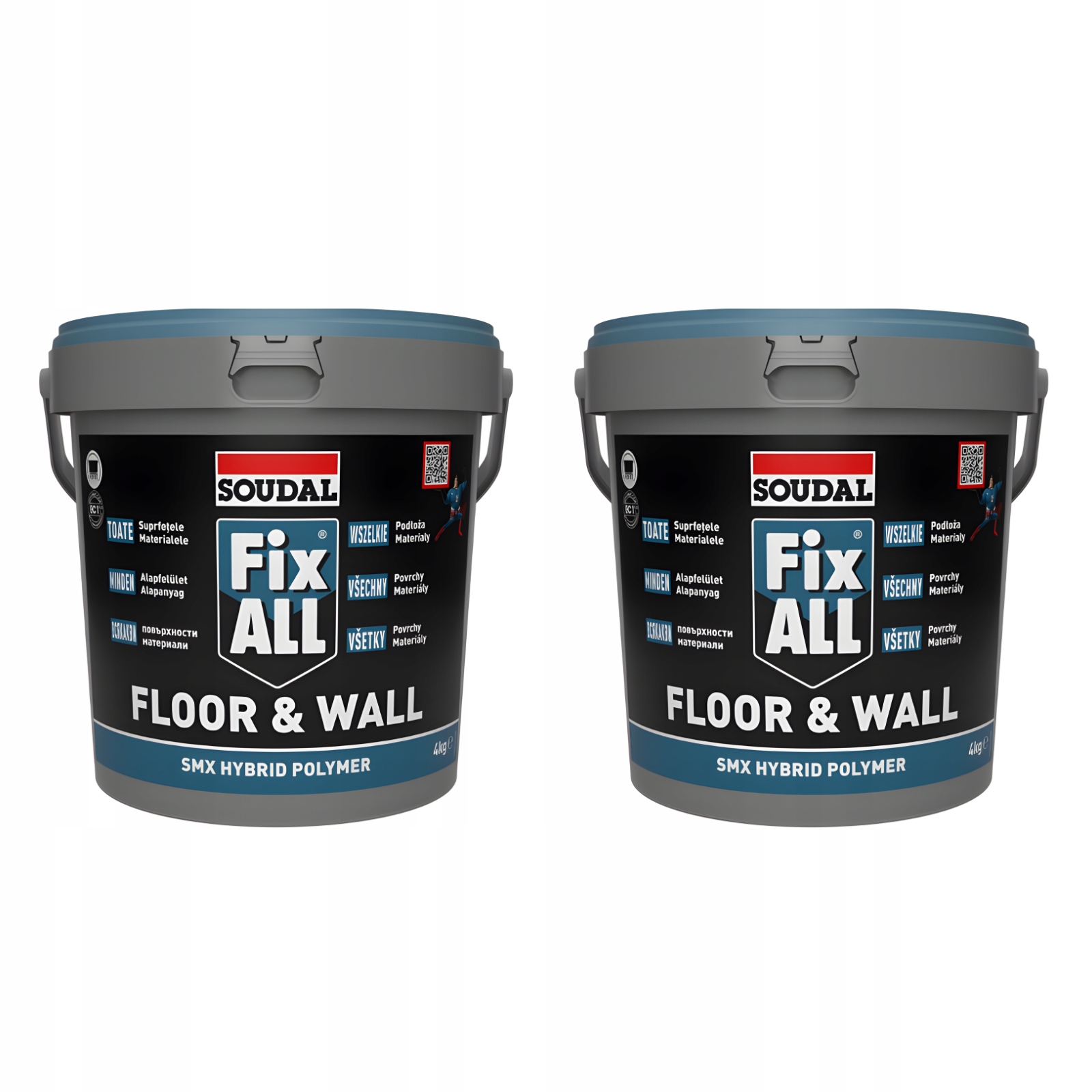 2 x Soudal Klej Hybrydowy Polimerowy Uniwersalny Fix All Floor & Wall 4 Kg