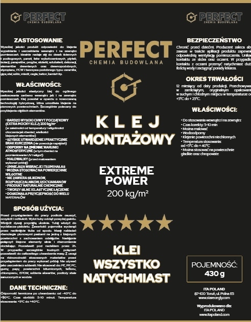 KLEJ MONTAŻOWY DO DESEK RUSTYKALNYCH Typ klej uniwersalny