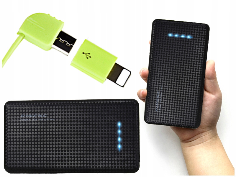 

Mobilny Power bank 10000mAh microUSB + 8-pin + Usb