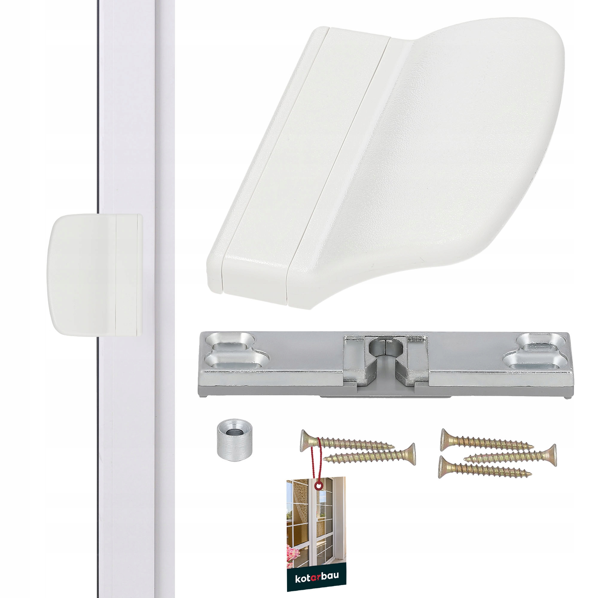 ZATRZASK BALKONOWY POCHWYT UCHWYT DO DRZWI BALKONOWYCH ZAMEK PALACZA BIAŁY