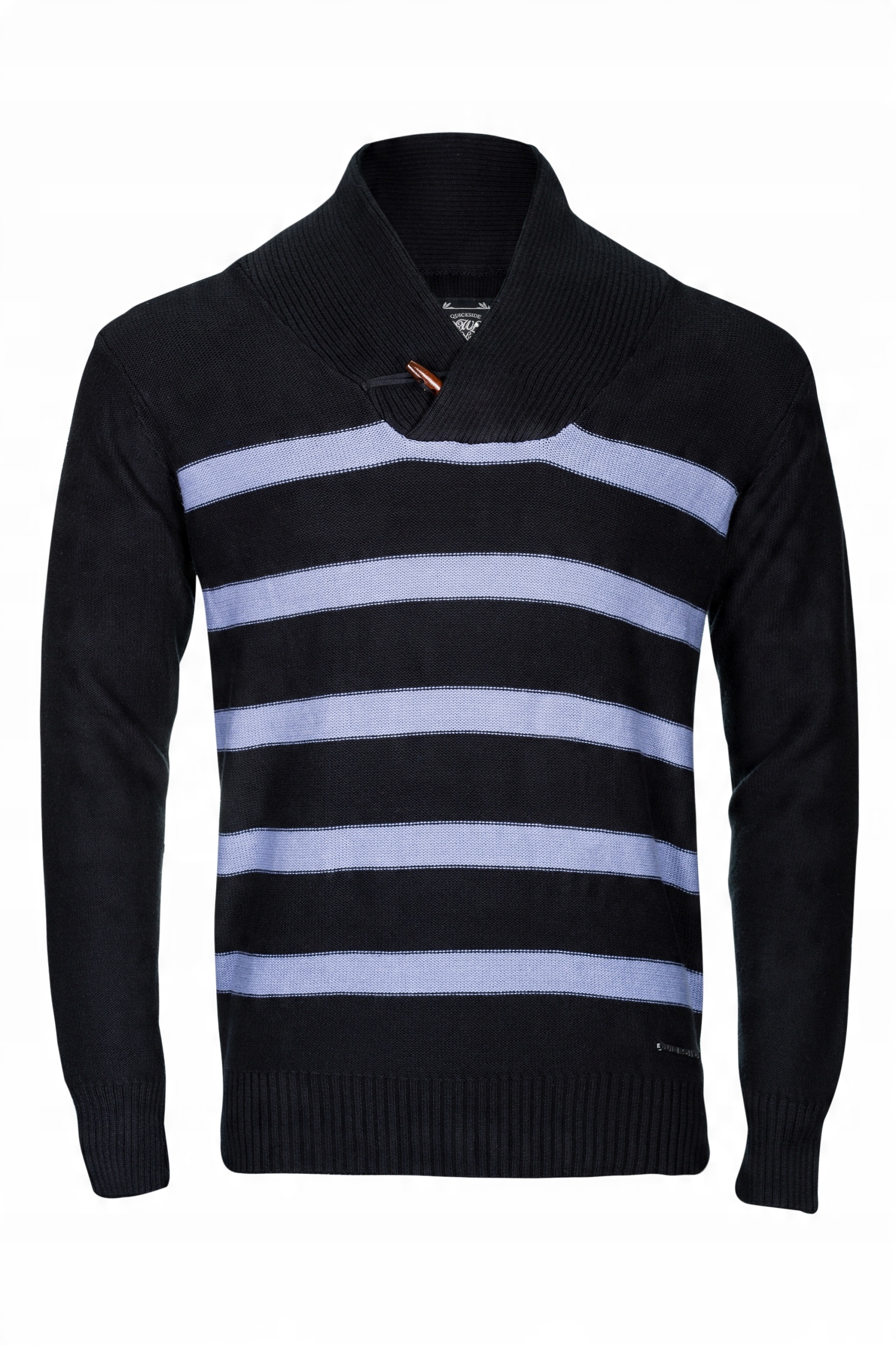 

Quickside sweter męski bawełna paski fiolet czarny