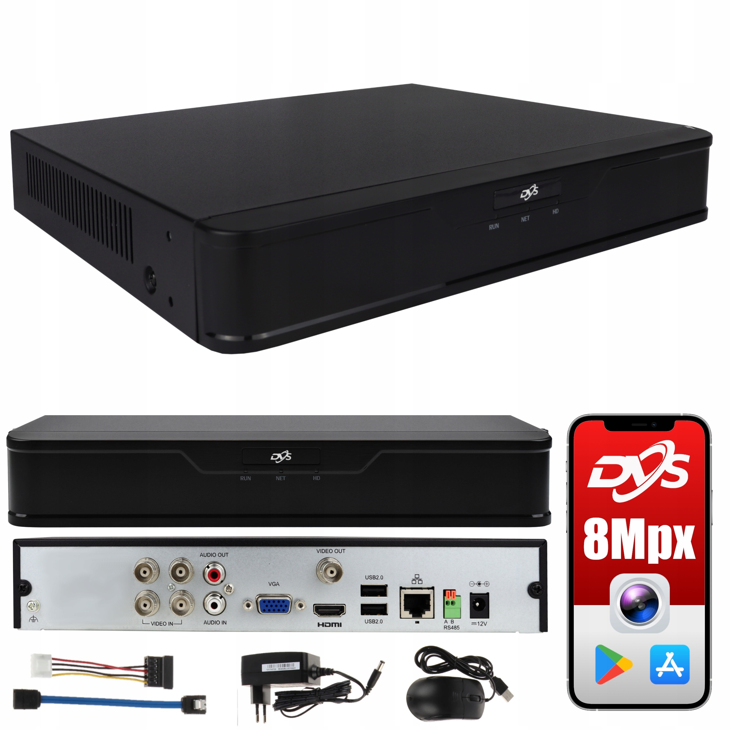 Rejestrator DVS-XVR0401-N8 4 Kanałowy Analog 8 Mpx