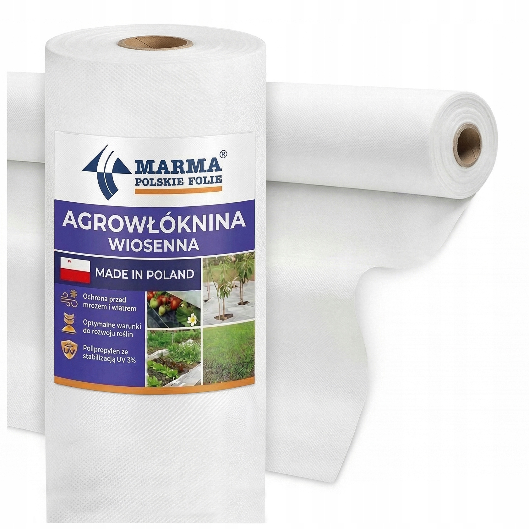 Agrowłóknina Biała Wiosenna Mata 23g Otulina Jesienna Okryciowa 3,2x30M