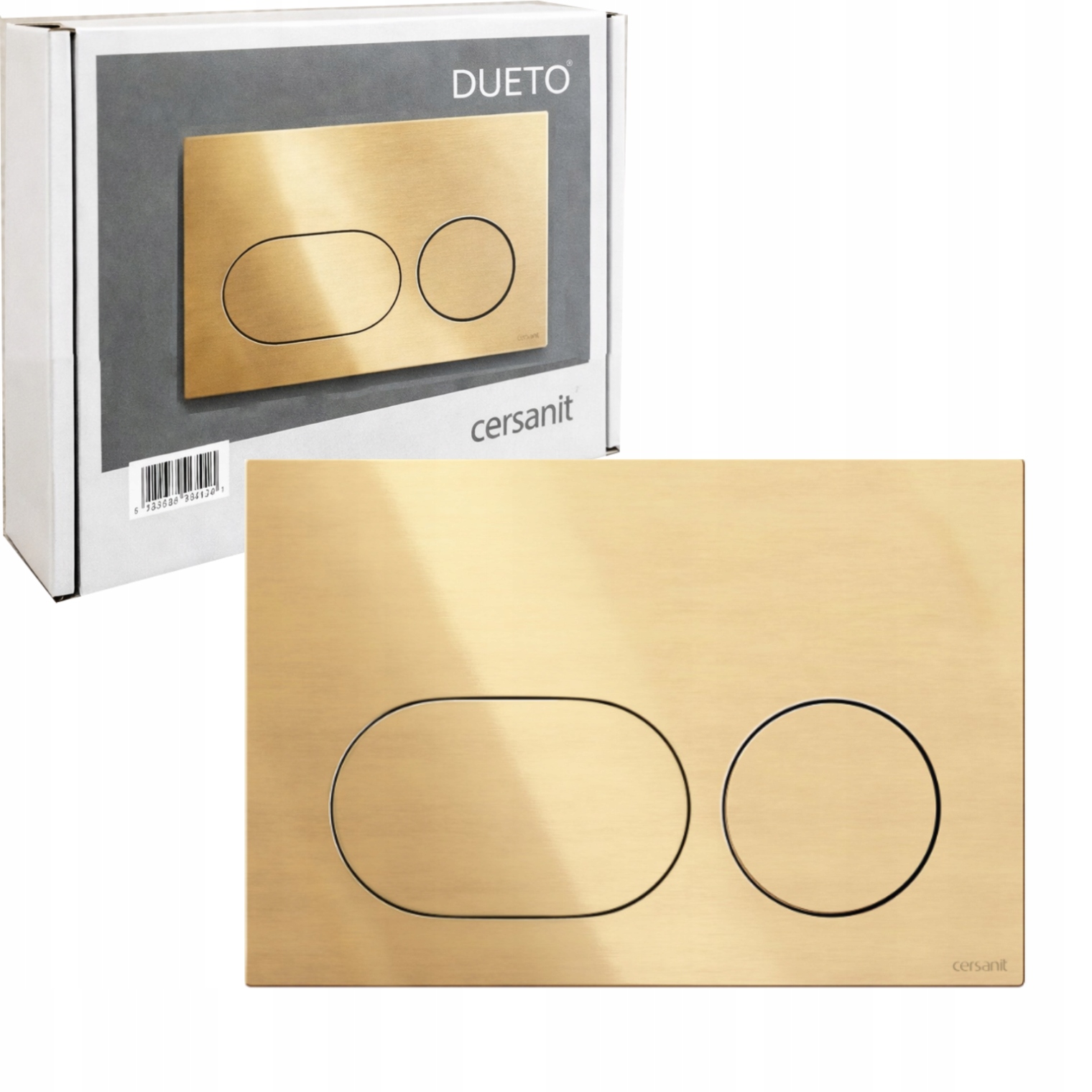 Cersanit Splachovací tlačítko pro Wc Dueto mechanické, zlatá kartáčovaná barva